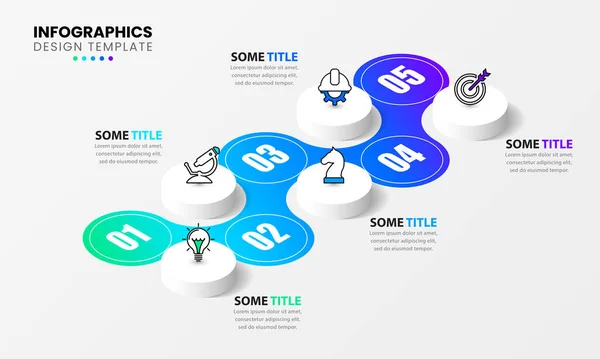 Infographic Template Icons Options Steps Isometric Circles Can Used Workflow — Wektor stockowy