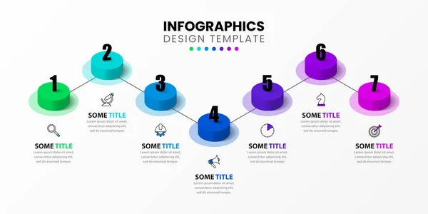 Infografische Template Met Pictogrammen Opties Stappen Tijdlijn Kan Gebruikt Worden — Stockvector