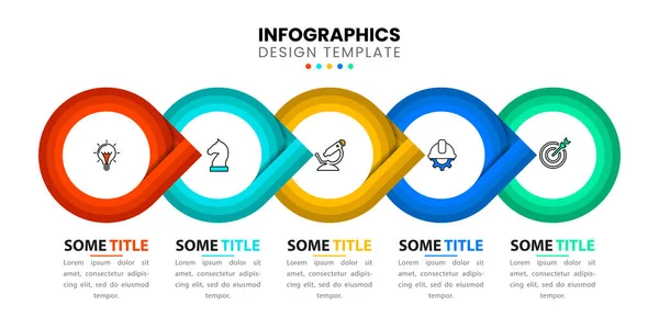 Infographic Template Icons Options Steps Circles Can Used Workflow Layout — Wektor stockowy