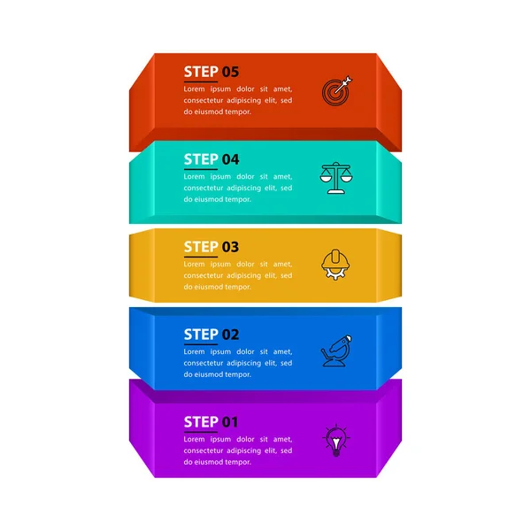 Infografik Vorlage Mit Symbolen Und Optionen Oder Schritten Leiter Kann — Stockvektor