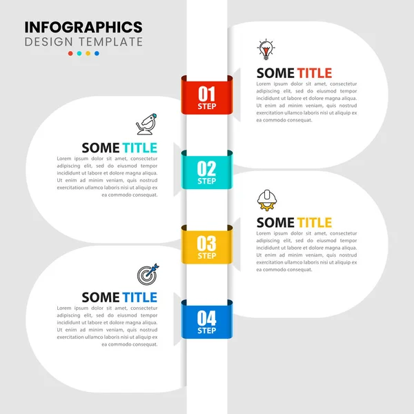 Infographic Template Εικονίδια Και Επιλογές Βήματα Μπορεί Χρησιμοποιηθεί Για Διάταξη — Διανυσματικό Αρχείο