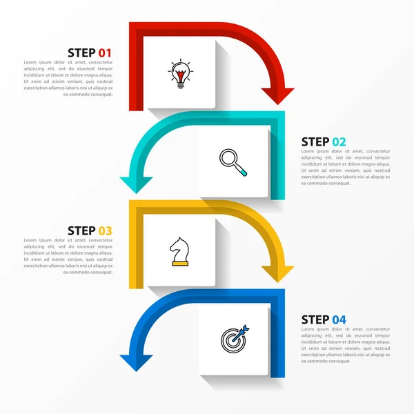 Infographic Template Icons Options Steps Rectangle Can Used Workflow Layout — Stockvektor