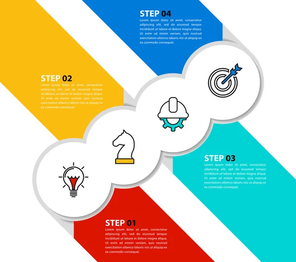 Plantilla Infográfica Con Iconos Opciones Pasos Círculos Puede Utilizar Para — Archivo Imágenes Vectoriales