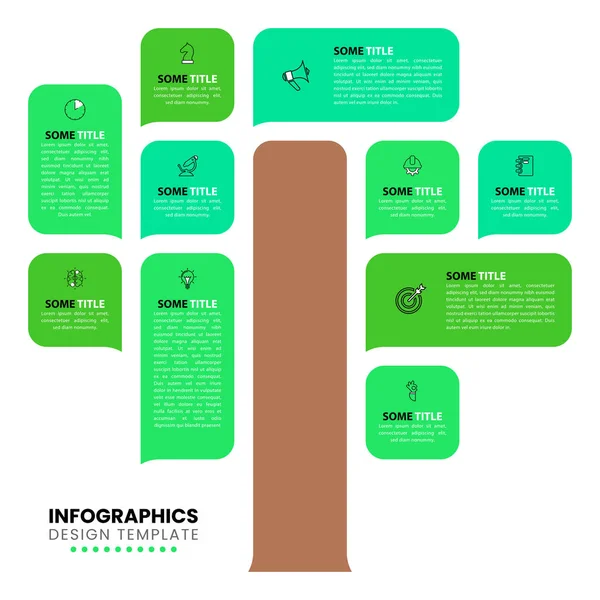 Modèle Infographie Avec Icônes Options Étapes Arbre Peut Être Utilisé — Image vectorielle