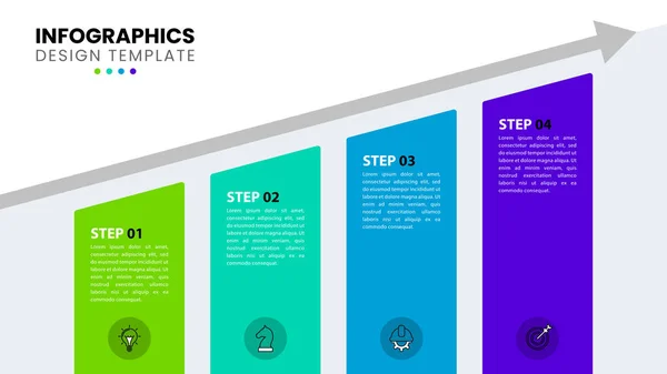 Infografik Vorlage Mit Symbolen Und Optionen Oder Schritten Pfeil Kann — Stockvektor