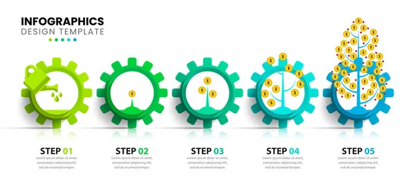 Infographic Template Icons Options Steps Money Can Used Workflow Layout — Stock Vector