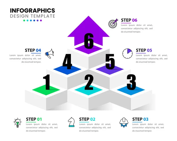 Infografik Vorlage Mit Symbolen Und Optionen Oder Schritten Pyramide Kann — Stockvektor