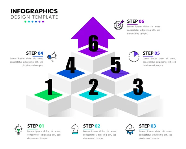 Plantilla Infográfica Con Iconos Opciones Pasos Pirámide Puede Utilizar Para — Archivo Imágenes Vectoriales