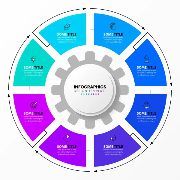 Modelo Infográfico Com Ícones Opções Passos Engrenagem Pode Ser Usado — Vetor de Stock