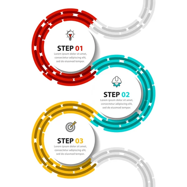 Plantilla Infográfica Con Iconos Opciones Pasos Línea Puede Utilizar Para — Vector de stock