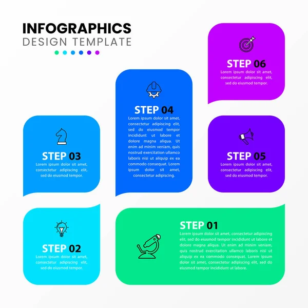 Modelo Infográfico Com Ícones Opções Passos Quadrados Pode Ser Usado — Vetor de Stock