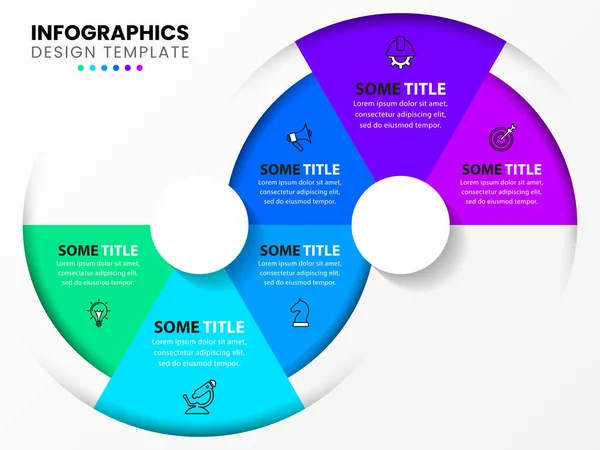 Modèle Infographie Avec Icônes Options Étapes Spirale Peut Être Utilisé — Image vectorielle