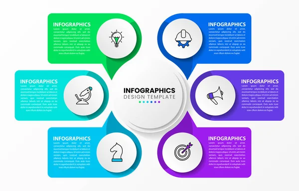 Plantilla Infográfica Con Iconos Opciones Pasos Círculo Puede Utilizar Para — Archivo Imágenes Vectoriales