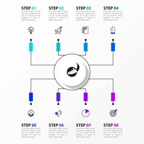 Infografik Vorlage Mit Symbolen Und Optionen Oder Schritten Kann Für — Stockvektor