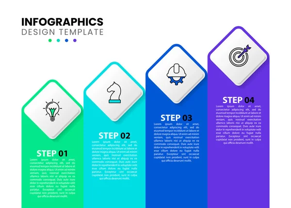 Plantilla Infográfica Con Iconos Opciones Pasos Puede Utilizar Para Diseño — Vector de stock