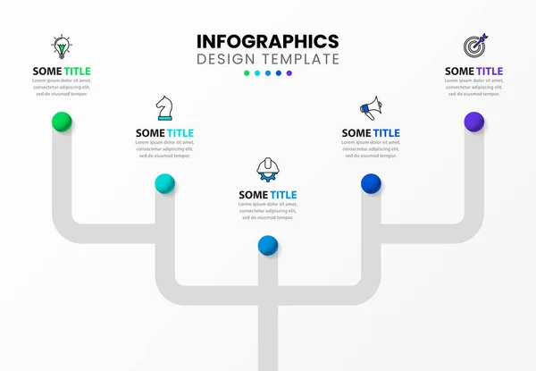 Infografische Template Met Pictogrammen Opties Stappen Knikkers Kan Gebruikt Worden — Stockvector