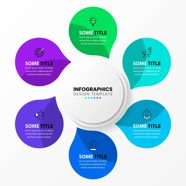 Infografik Vorlage Mit Symbolen Und Optionen Oder Schritten Kreis Kann — Stockvektor