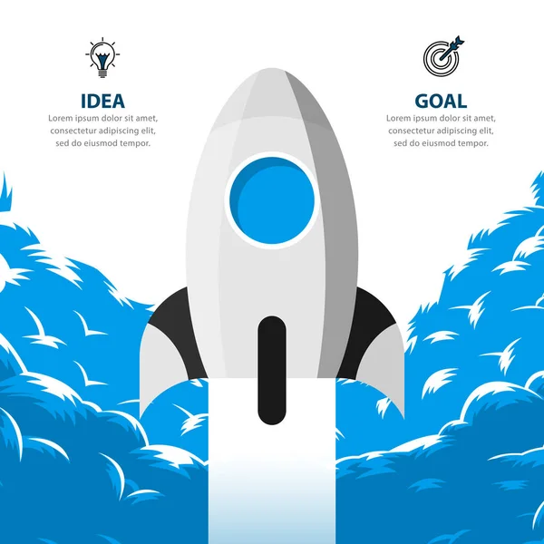 2 seçenek ya da adımlı bilgi şablonu. Roket gibi. İş akışı düzeni, diyagram, pankart, web tasarımı için kullanılabilir. Vektör illüstrasyonu