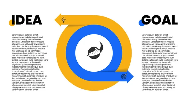 Infographic Template Icons Options Steps Idea Goal Can Used Workflow — Stock Vector