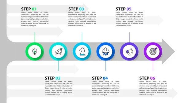 Infografik Vorlage Mit Symbolen Und Optionen Oder Schritten Pfeil Kann — Stockvektor