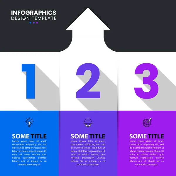 Plantilla Infográfica Con Iconos Opciones Pasos Flecha Puede Utilizar Para — Vector de stock