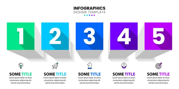 Infographic Template Icons Options Steps Squares Can Used Workflow Layout — стоковый вектор