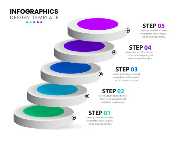 Infographic Template Options Steps Staircase Can Used Workflow Layout Diagram — Vetor de Stock
