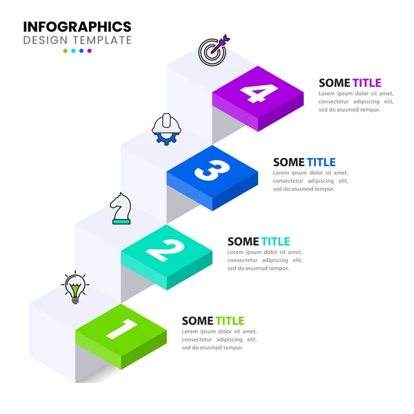 Infographic Template Icons Options Steps Stairs Can Used Workflow Layout — Διανυσματικό Αρχείο