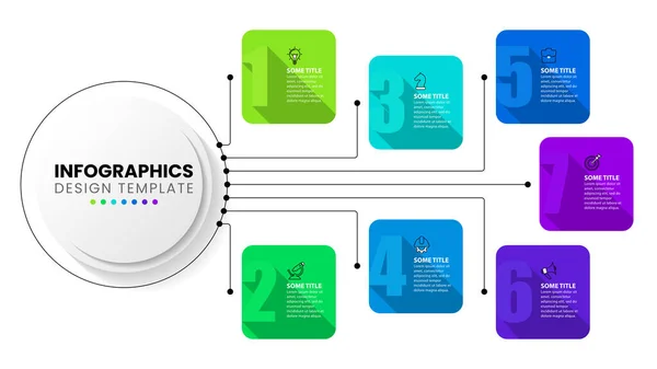 Plantilla Infográfica Con Iconos Opciones Pasos Tecnología Puede Utilizar Para — Vector de stock