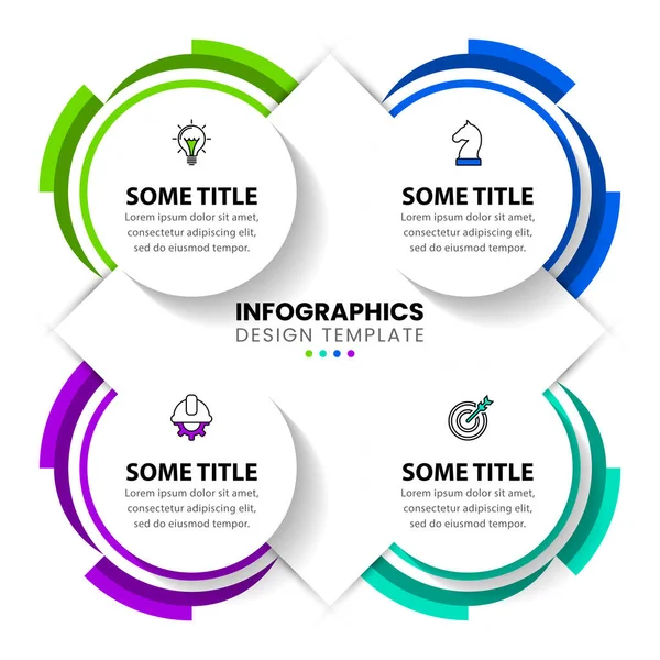 Plantilla Infográfica Con Iconos Opciones Pasos Engranajes Puede Utilizar Para — Vector de stock