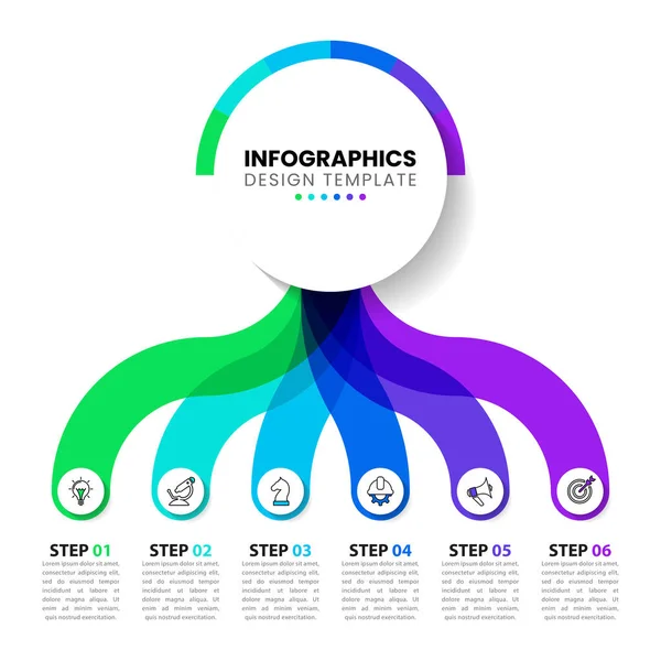 Modèle Infographie Avec Icônes Options Étapes Peut Être Utilisé Pour — Image vectorielle