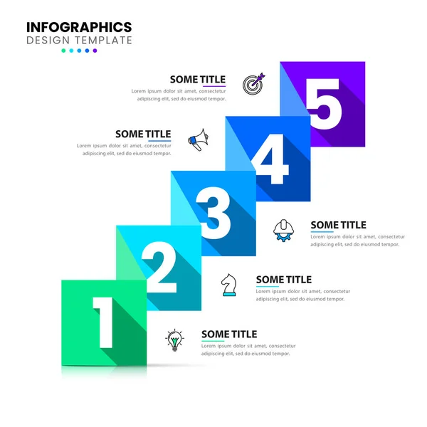 Infographic Template Icons Options Steps Stairs Can Used Workflow Layout — 图库矢量图片