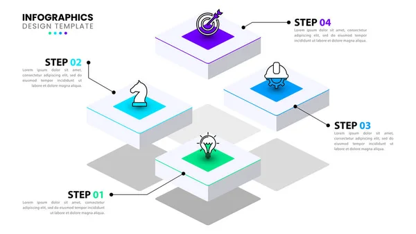 Infographic Template Icons Options Steps Stairs Can Used Workflow Layout — Stockvektor