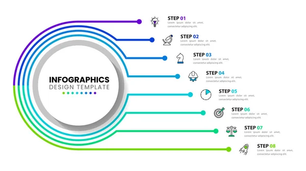 Infografische Template Met Pictogrammen Opties Stappen Cirkel Kan Gebruikt Worden — Stockvector