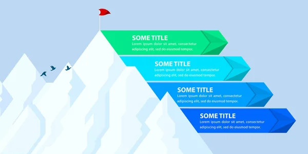 Infographic Template Options Steps Mountain Can Used Workflow Layout Diagram — Vector de stock