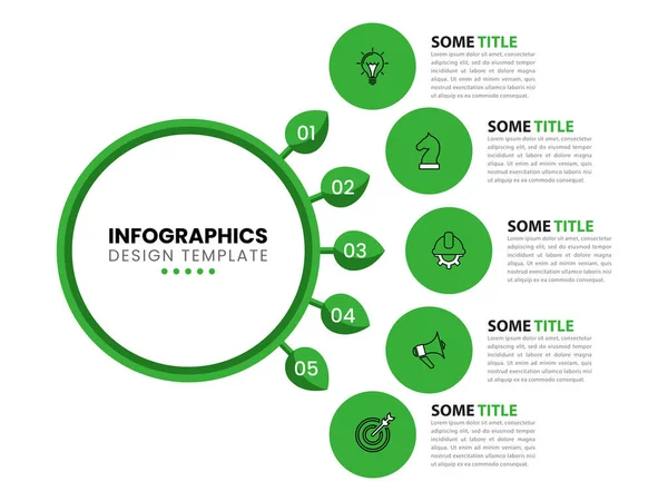 Infographic Template Icons Options Steps Green Circle Can Used Workflow — Stockvector