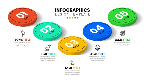 Plantilla Infográfica Con Iconos Opciones Pasos Columnas Puede Utilizar Para — Vector de stock