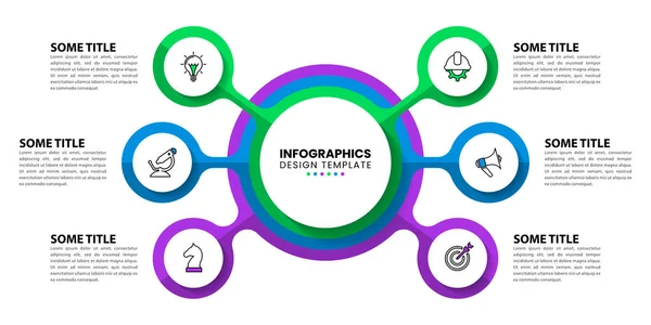 Plantilla Infográfica Con Iconos Opciones Pasos Círculo Puede Utilizar Para — Vector de stock