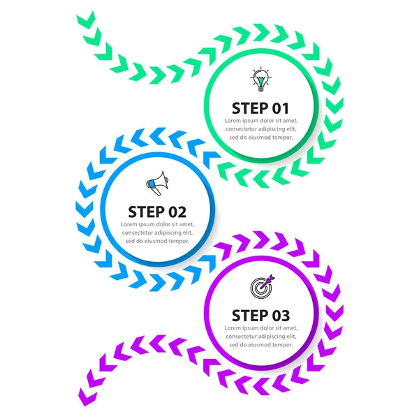 Infografik Vorlage Mit Symbolen Und Optionen Oder Schritten Linie Kann — Stockvektor