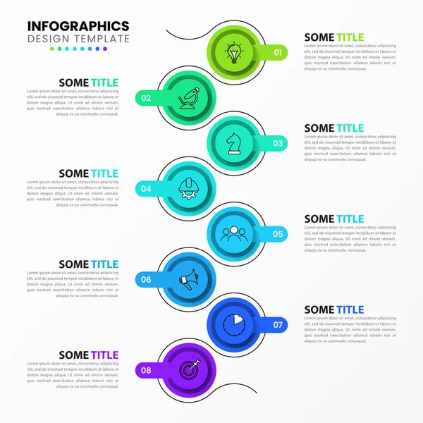 Plantilla Infográfica Con Iconos Opciones Pasos Cronología Puede Utilizar Para — Vector de stock