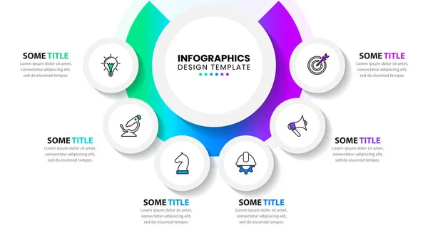 Modelo Infográfico Com Ícones Opções Passos Círculo Pode Ser Usado — Vetor de Stock