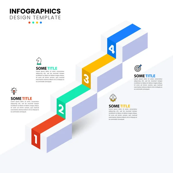Infographic Template Icons Options Steps Stairs Can Used Workflow Layout — Διανυσματικό Αρχείο