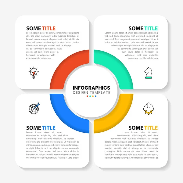 Szablon Infograficzny Ikonami Opcjami Lub Krokami Może Być Stosowany Układu — Wektor stockowy