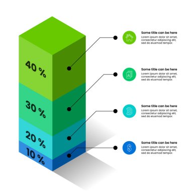 Simgeli bilgi şablonu ve 4 seçenek veya adım. Sütun. İş akışı düzeni, diyagram, pankart, web tasarımı için kullanılabilir. Vektör illüstrasyonu