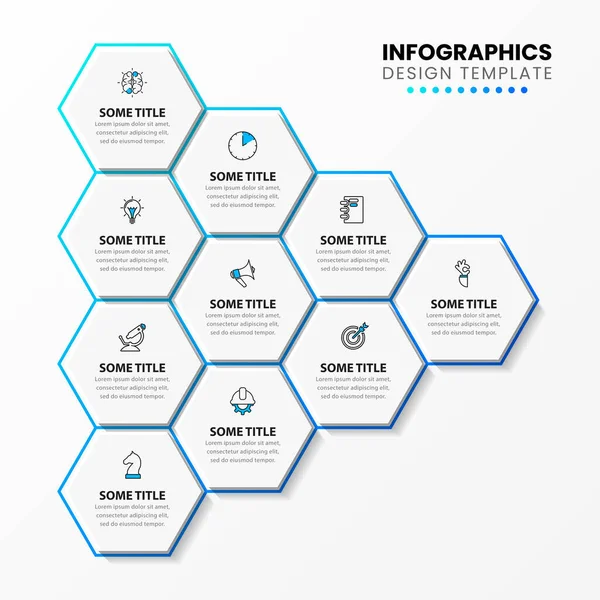 Infografik Vorlage Mit Symbolen Und Optionen Oder Schritten Sechseck Kann — Stockvektor