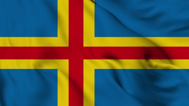 Flag Aland Islands High Quality Resolution — Stock video