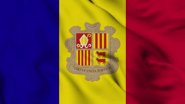 Andorras Flagga Hög Kvalitet Upplösning — Stockvideo