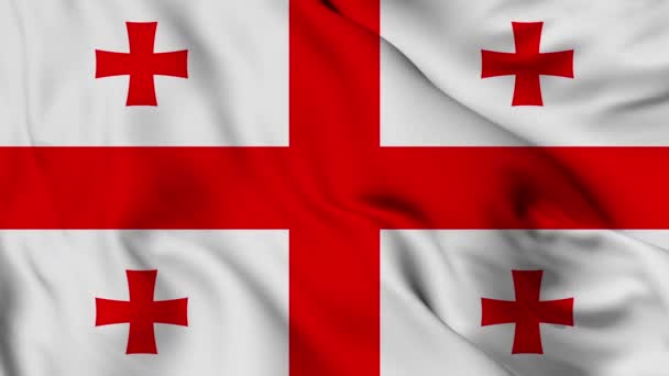Flag Georgia High Quality Resolution — Vídeo de Stock