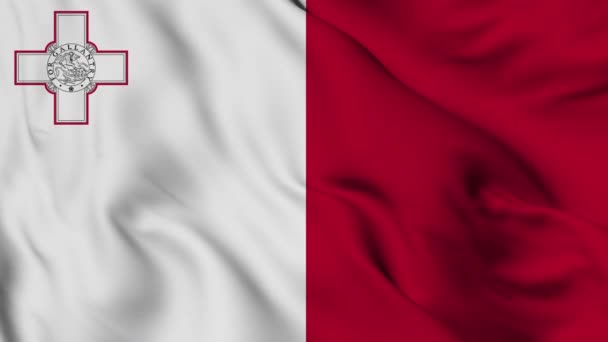 Bandera Malta Resolución Alta Calidad — Vídeos de Stock