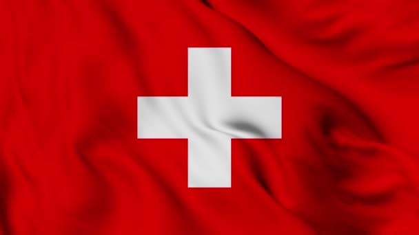 Bandera Suiza Resolución Alta Calidad — Vídeos de Stock